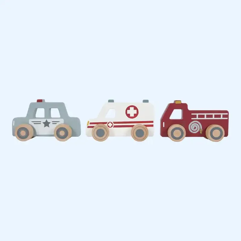 Wooden Emergency Service Vehicles Set